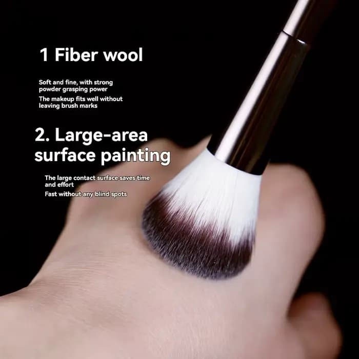 HOURGLASS Pinceau de maquillage professionnel double tête - Kabuki à dessus plat 2 en 1 pour fond de teint liquide