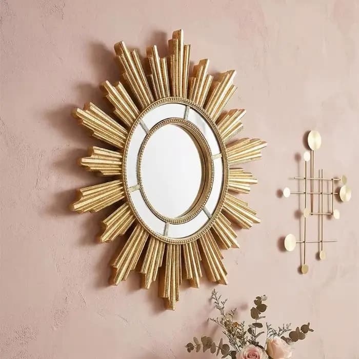 Miroir maquillage rond en résine