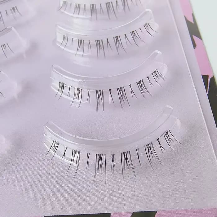 5 paires de faux cils inférieurs à bande transparente, faits à la main, naturels, Manga, maquillage