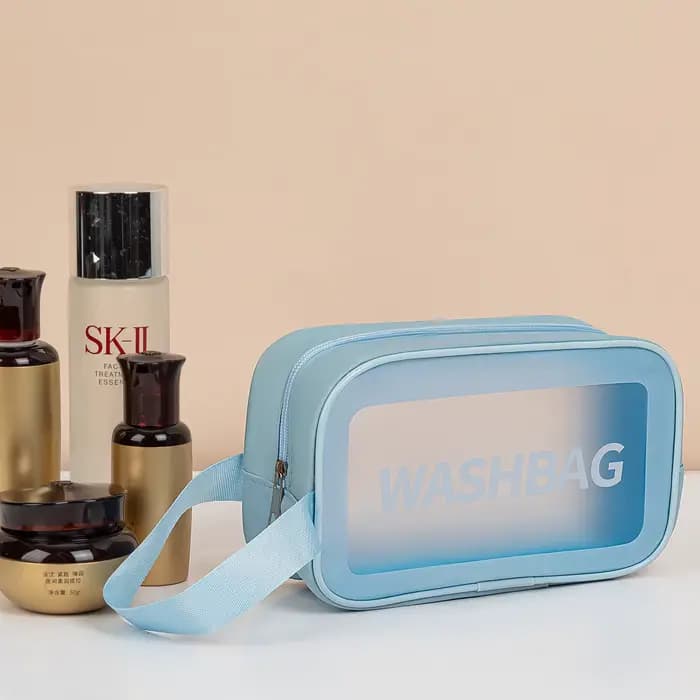 Trousse de toilette bleue épaisse à séparation sec-humide