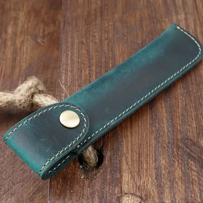 Trousse à crayons en cuir véritable pour journaux de carnet de voyage