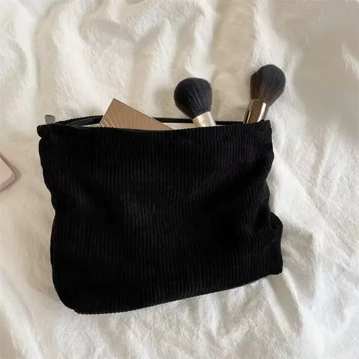 Sac à cosmétiques de voyage en velours côtelé