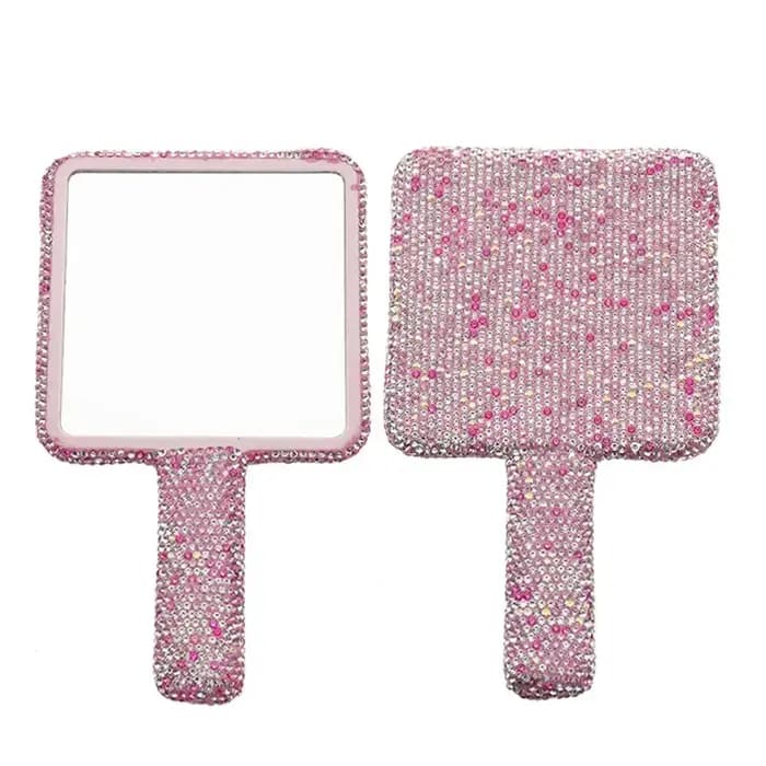 Miroir de maquillage en forme de cœur avec poignée