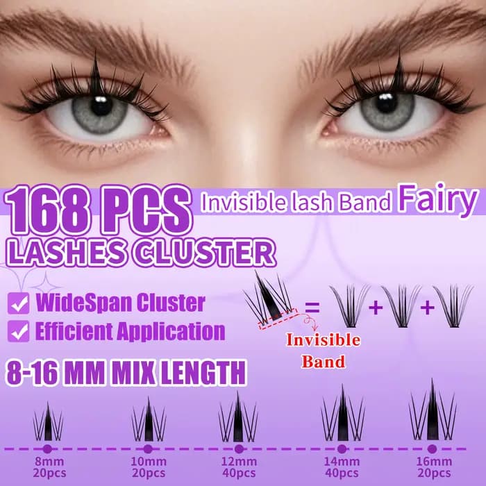 Lakanaku Diy Eyelashes Manga Style Lashes Invisible Bond Lash Fairy Cluster Lash Comic Makeup Sets a