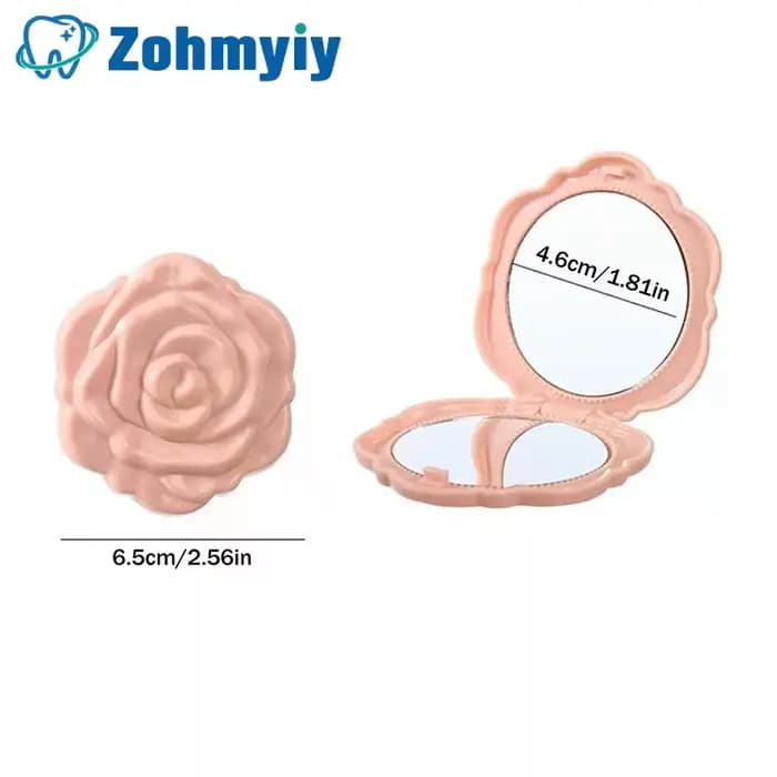 1PCS Miroir de poche rétro portable en forme de rose