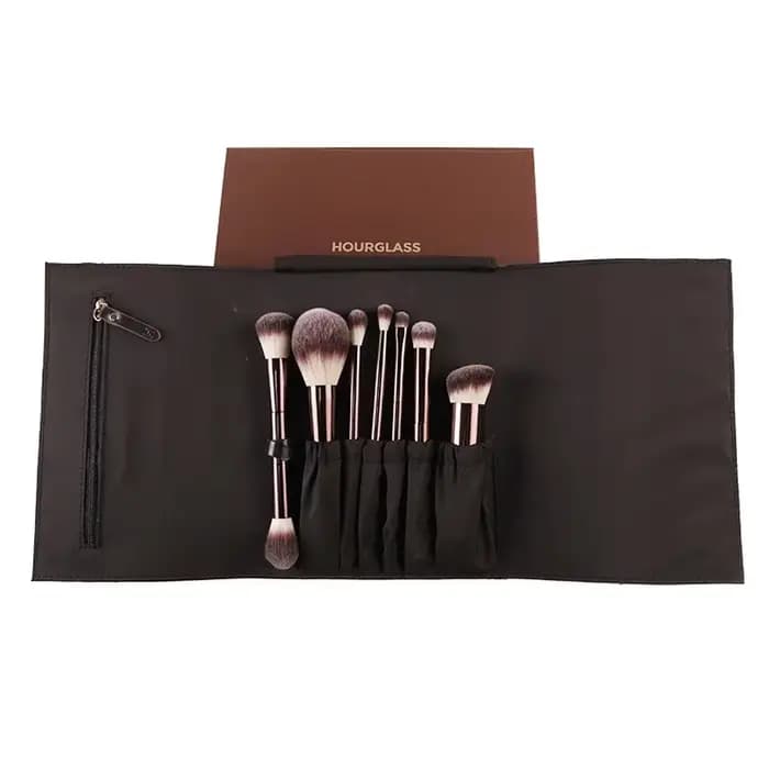 Ensemble de pinceaux de maquillage végétaliens sablier, 7 pièces, poils synthétiques de haute qualit