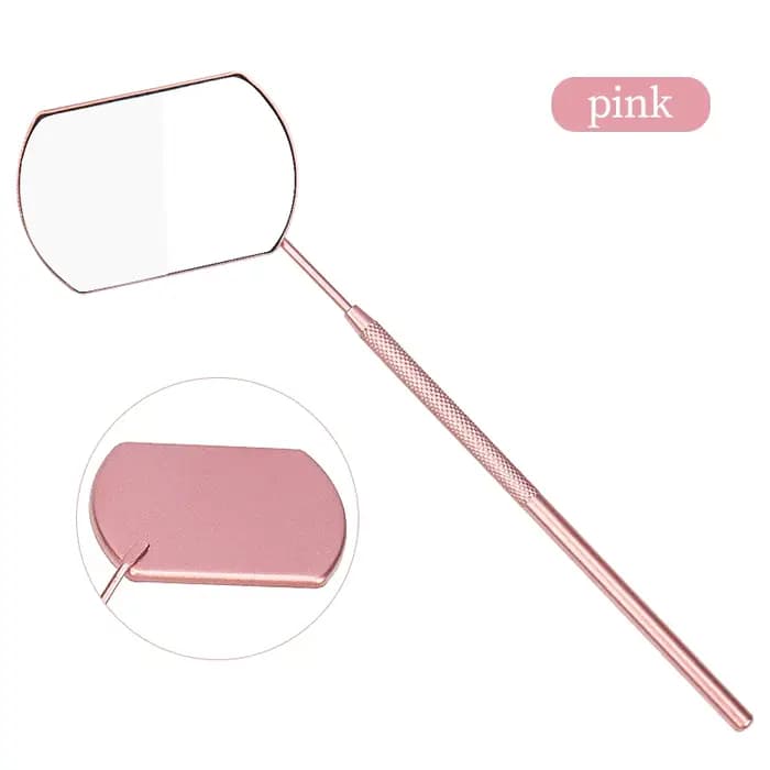 Miroir de greffage de cils grossissant beauté longue poignée pour vérifier l'extension de faux