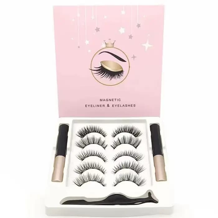 5 paires 5 cils magnétiques Eyeliner pince à épiler ensemble 3D cils de vison naturel artificiel fau