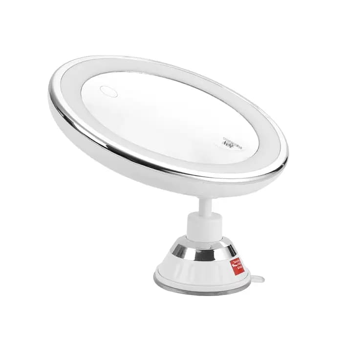 Miroir de maquillage flexible à col de cygne avec lumière LED, miroir grossissant 10X, ventouse, lum
