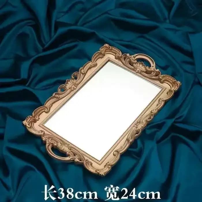 Miroir de maquillage vintage français avec cadre en résine