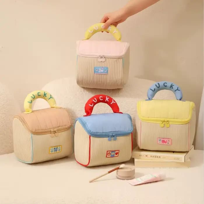 Trousse de Maquillage Portable à Motif Dessin Animé Mignon