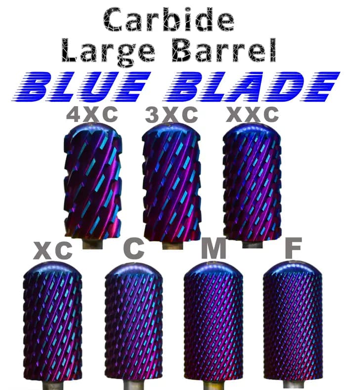 Foret à ongles en carbure à lame bleue, main droite 6.6, grande lame ronde, baril le plus solide et