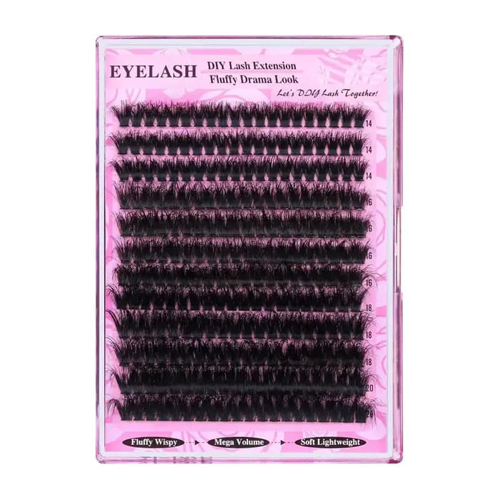 Cils épais moelleux grappes individuelles 200D Cosplay Extensions
