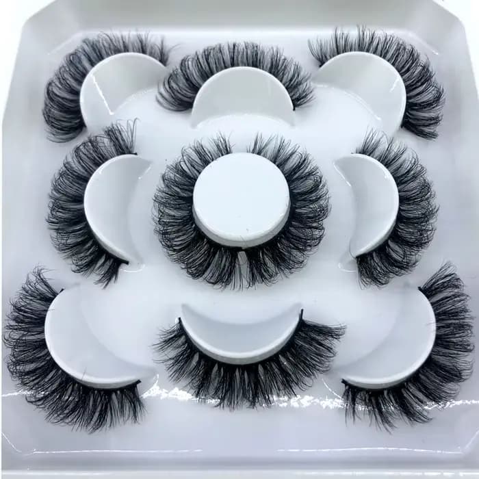 5 paires de cils moelleux 8-25mm 3D cils de vison longs et épais faux cils naturels en gros cils ven