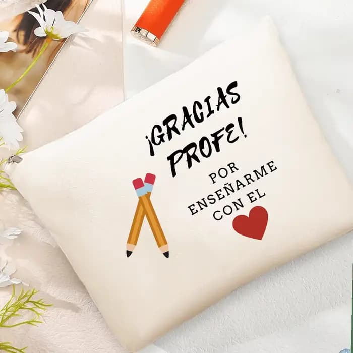 Trousse de maquillage pour la Journée des enseignants d'espagnol, solution de rangement de voyage él