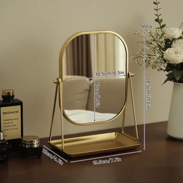 Miroir de maquillage rotatif