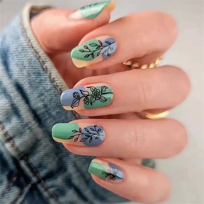 24 pièces/ensemble nouveau ovale presse sur ongles Patch portable ongles conseils mignon dessin anim