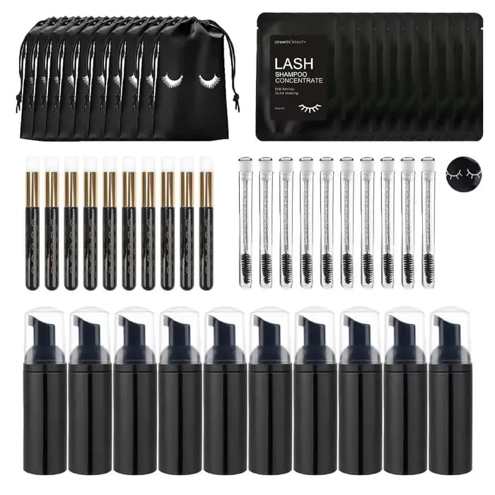 50/25 pièces dissolvant d'extension de cils avec ensemble de brosses à Mousse nettoyage des cils net