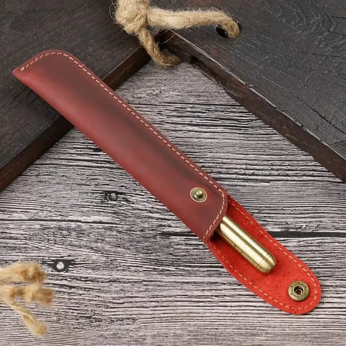 Trousse à crayons en cuir véritable pour journaux de carnet de voyage