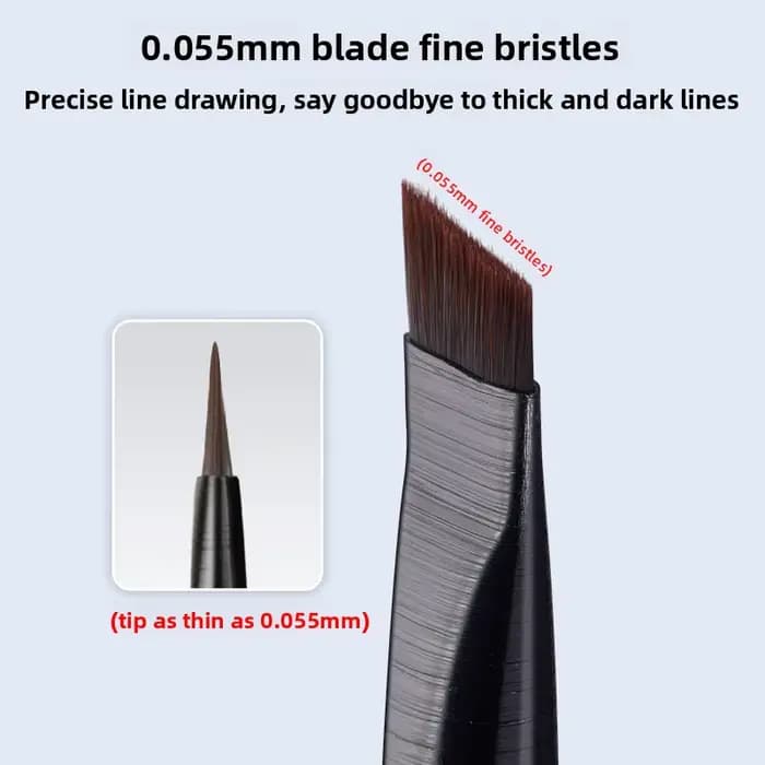 Pinceau Eyeliner Plat Biseauté Extrêmement Fin pour Sourcils