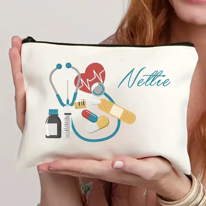 1 pièce Trousse de maquillage personnalisable DIY avec motif infirmière