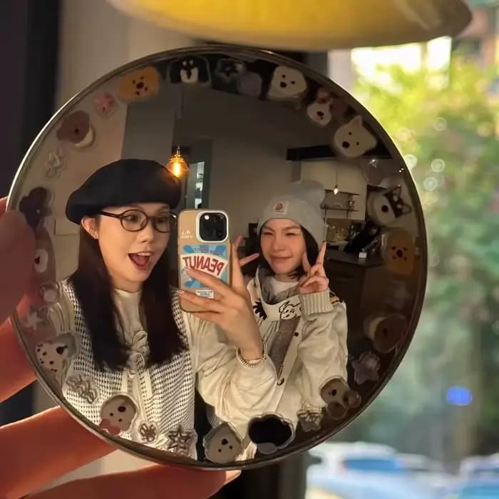 Miroir convexe rond, accessoires photo pour selfie