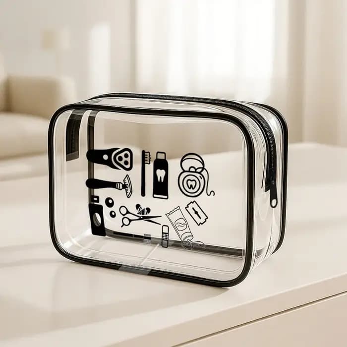Trousse de toilette transparente pour femme – Organisateur de maquillage de voyage pour salle de sport
