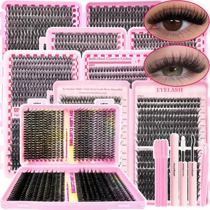 Kit d'extension de cils-cils en grappe de bricolage moelleux, boucle D 30D/40D/50D/60D/80D/100D mixt