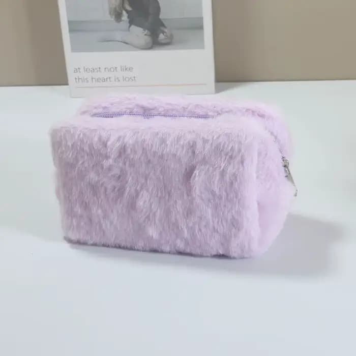 Boîte à maquillage en peluche pour fille, trousse de maquillage pour femme, trousse de maquillage de