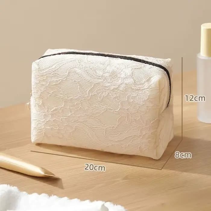 Trousse de maquillage en maille de dentelle pour femmes