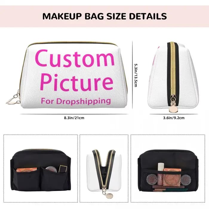 Trousse de toilette personnalisée avec Logo Photo personnalisé pour femmes