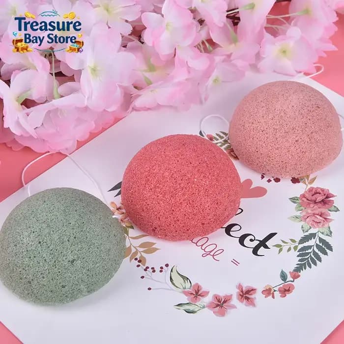 1 éponge nettoyante pour le visage en konjac naturel