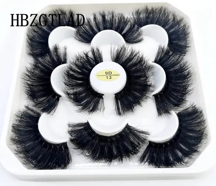 5 paires 25mm 3D vison cils en vrac russe rouleau moelleux naturel faux