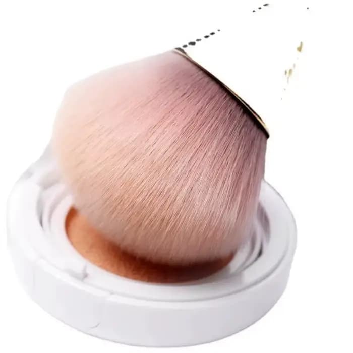 Pinceau à blush et highlighter à long manche en or rose