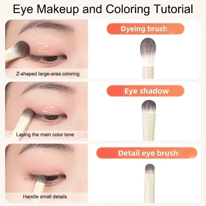 5/6/8/10 pièces pinceaux de maquillage pour les yeux naturels ensemble détail fard à paupières brosse pinceau