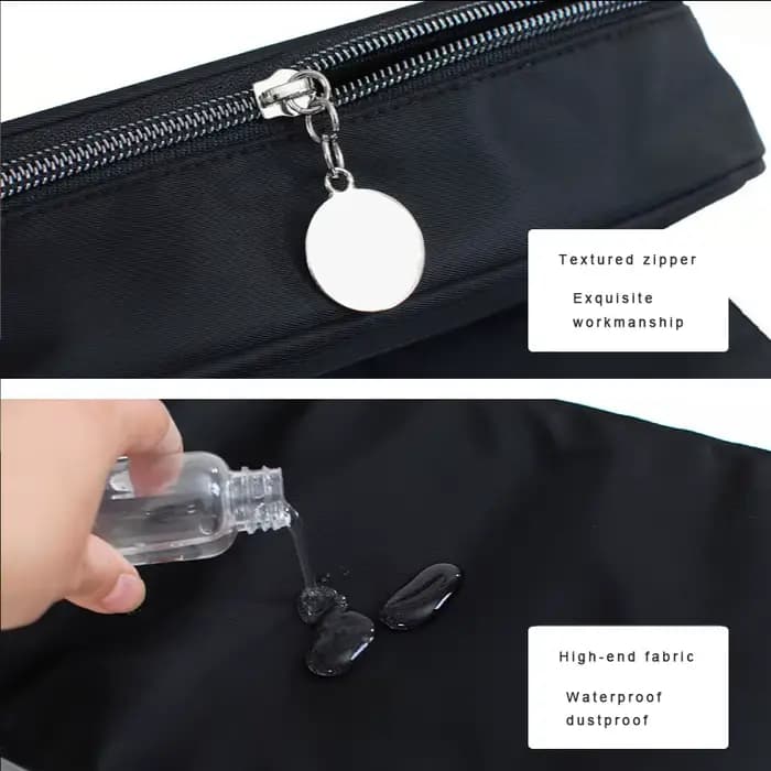 Trousse de maquillage imperméable en nylon pour femme