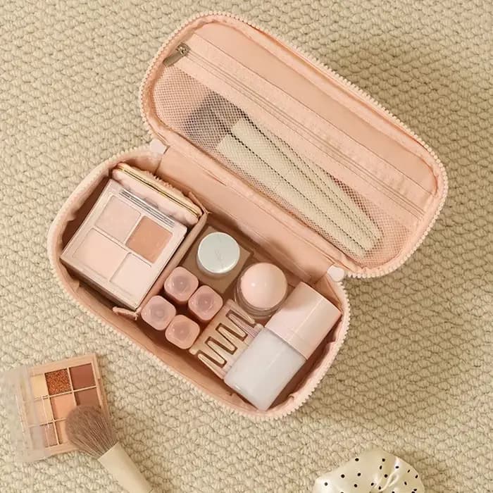 Sac à cosmétiques en velours côtelé