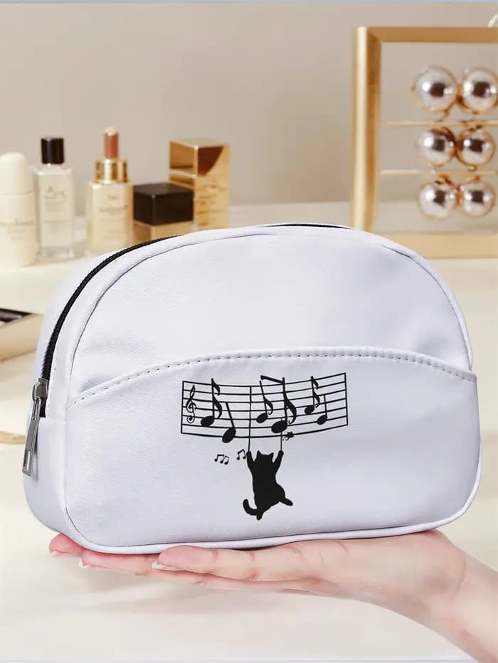 Trousse de maquillage imprimée à motif de chat mignon