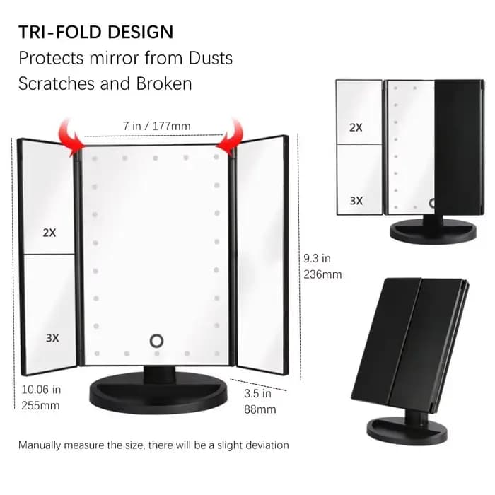 Miroir de maquillage LED 1X 2X 3X 10X