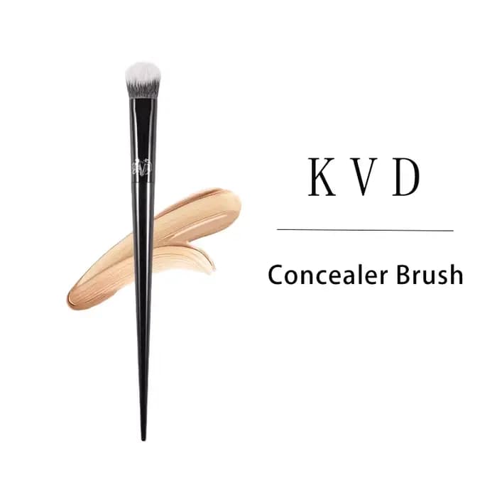 Kat Von d-pinceau de maquillage 35 pinceau anti-cernes cheveux en fibres douces élégant manche noir pinceaux
