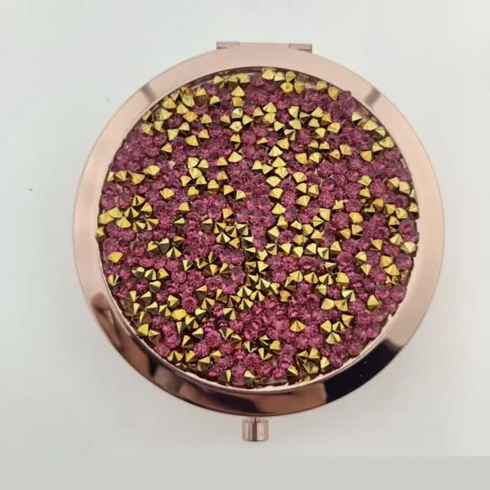 Mini miroir de maquillage brillant, miroir de poche