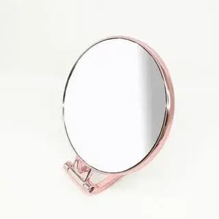 Miroir à main double face avec poignée pliable réglable