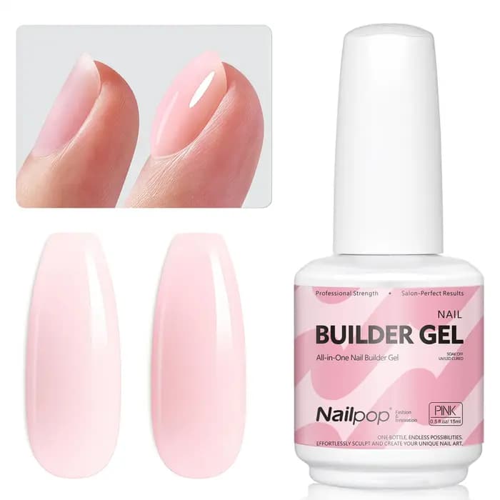 Nailpop constructeur Gel à ongles 4 couleurs couche de Base renforcement épaississement Extension strass colle Gel vernis brosse en bouteille 15ml