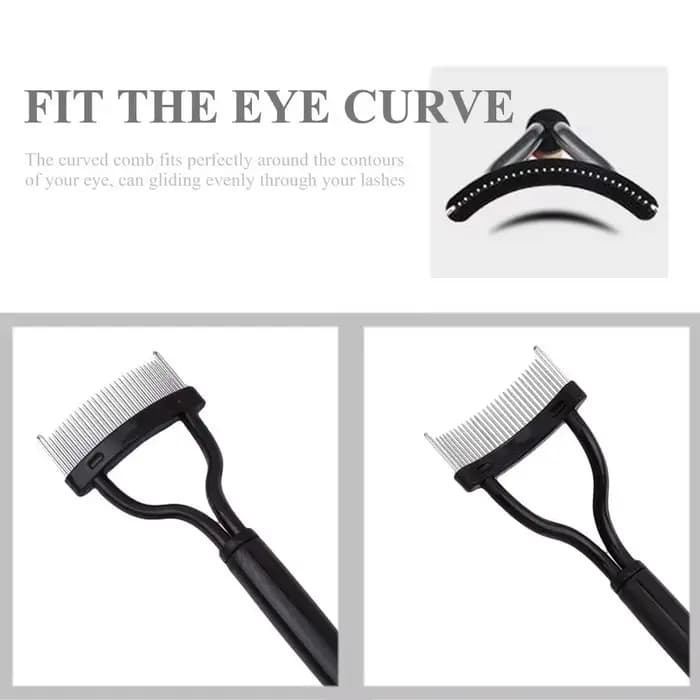 Séparateur de cils pliant 2 en 1, dents métalliques droites, recourbe-cils, brosse, peigne, Mascara,