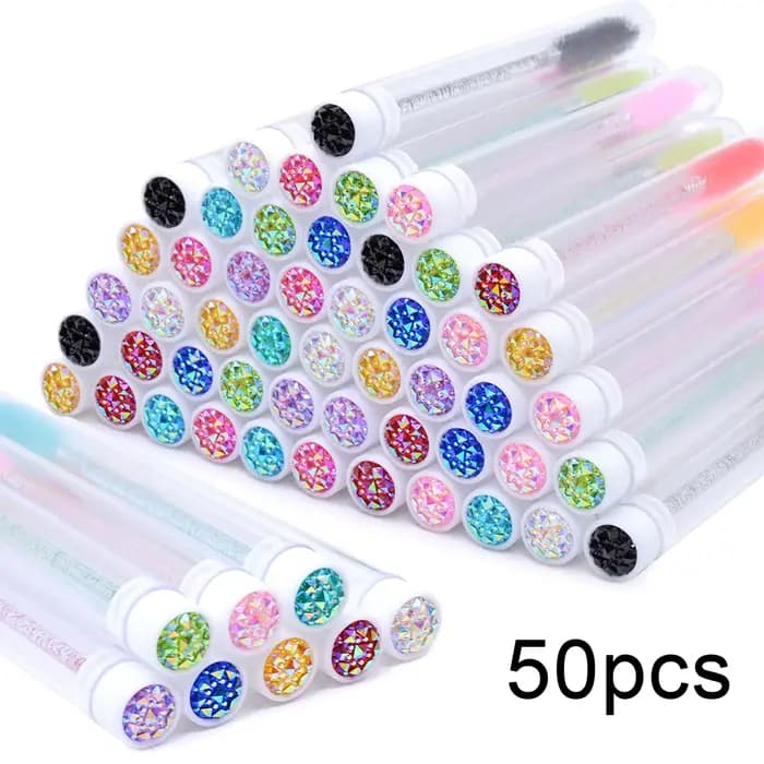 Tubes de brosse à cils avec baguettes de Mascara en cristal, peigne à sourcils, conteneur de bobines