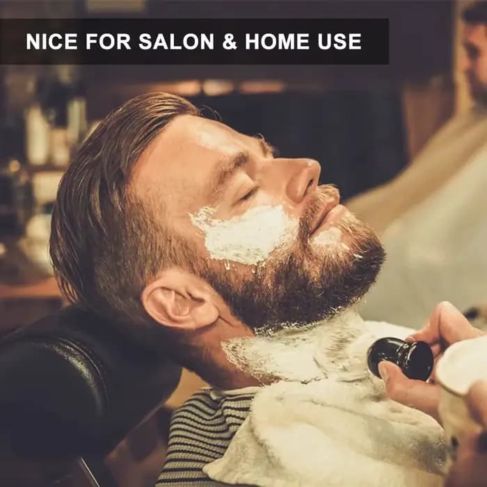 Pinceau à raser la barbe, pinceaux de maquillage, 1 pièce, manche en bois, poils naturels, pour salon de coiffure, barbier, mousse à raser, outils de nettoyage facial pour hommes