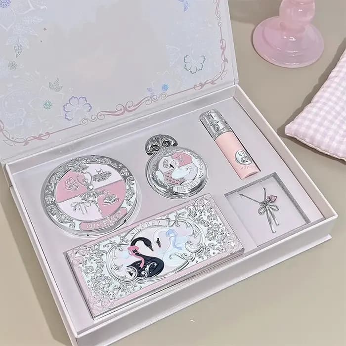 NICEKEY – boîte de maquillage de Ballet rose comprenant 1 boue à lèvres