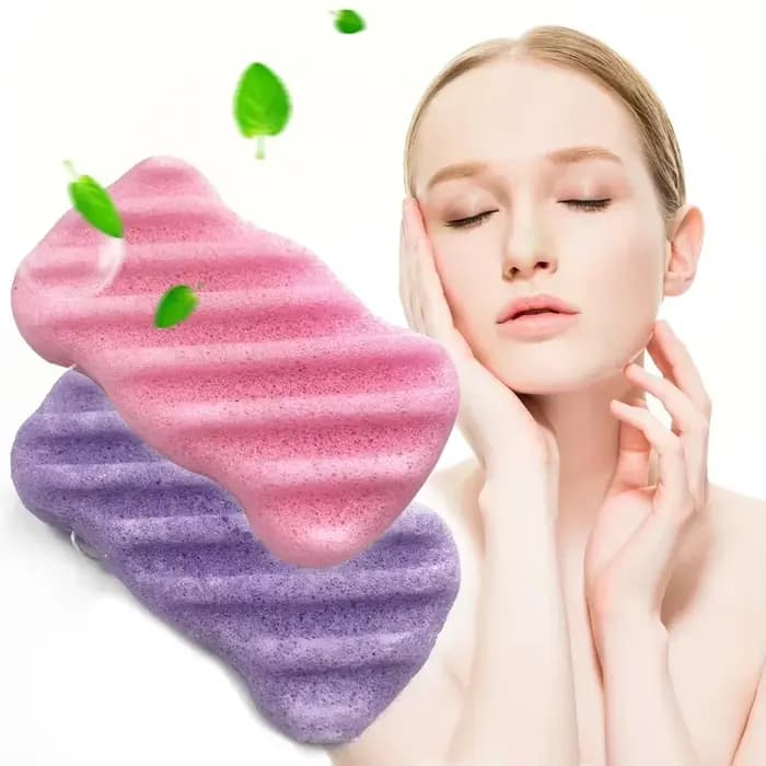 Éponge cosmétique Konjac naturelle en forme d'hémisphère