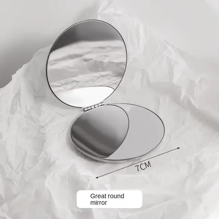 Petit miroir pliable double face, miroir de maquillage miniature en métal rond ou carré, miroir de m