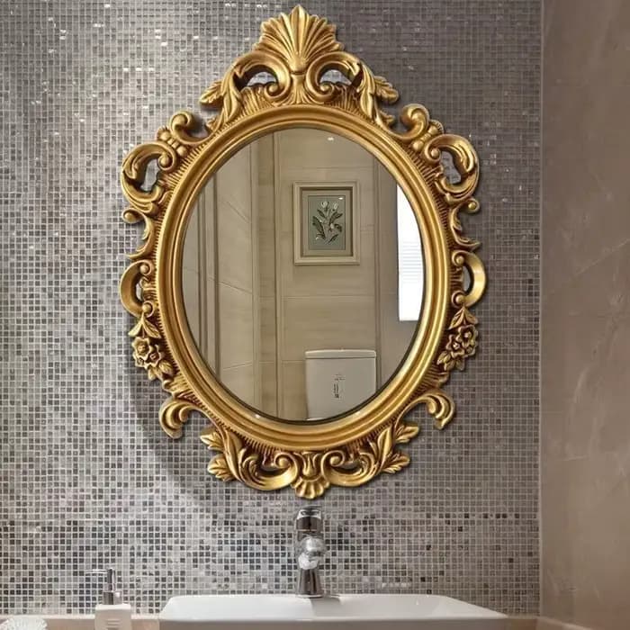 Miroir de maquillage Vintage mural esthétique ovale Design européen